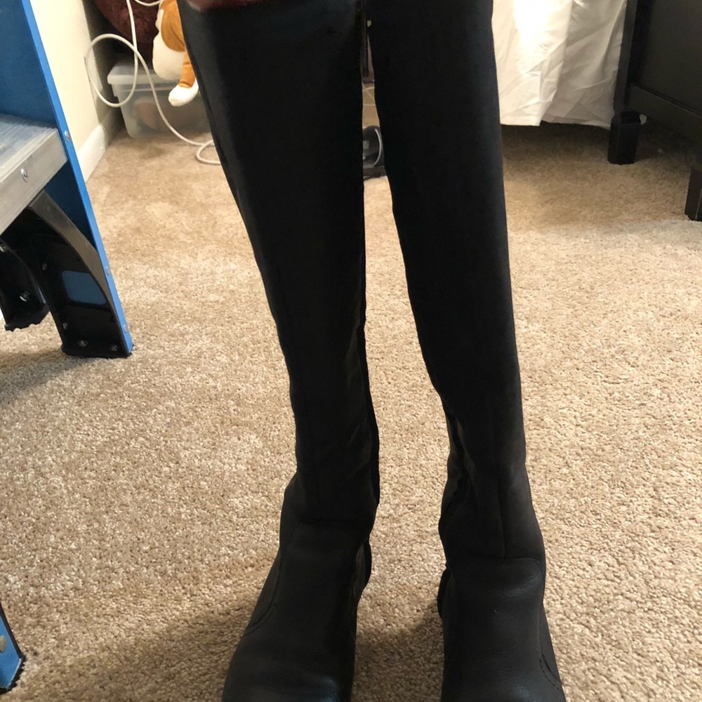 Tall leather boots